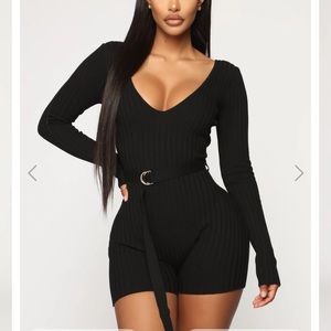 Fashionnova Sweater Romper with Belt